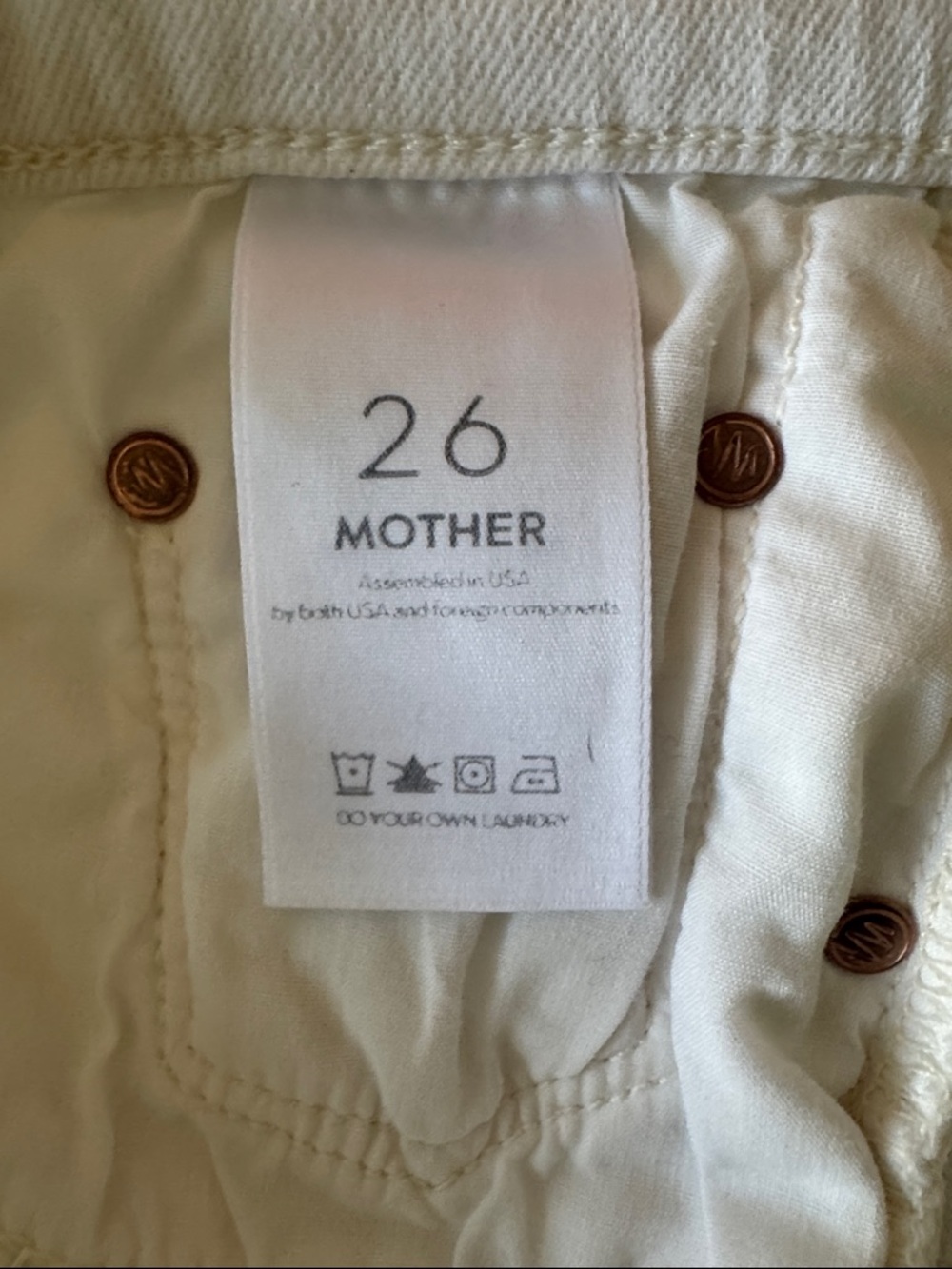 MOTHER The Insider Crop Step Fray Whipping The Racer Size 26 - Picture 10 of 14